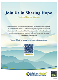 National Donor Sabbath flyer